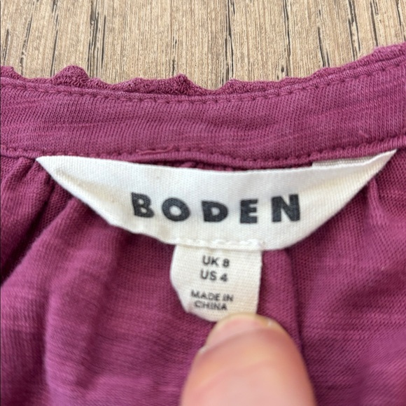 Boden Maisy Rikrak Trim Top with Puff Sleeves, Sz 4 - Picture 4 of 7